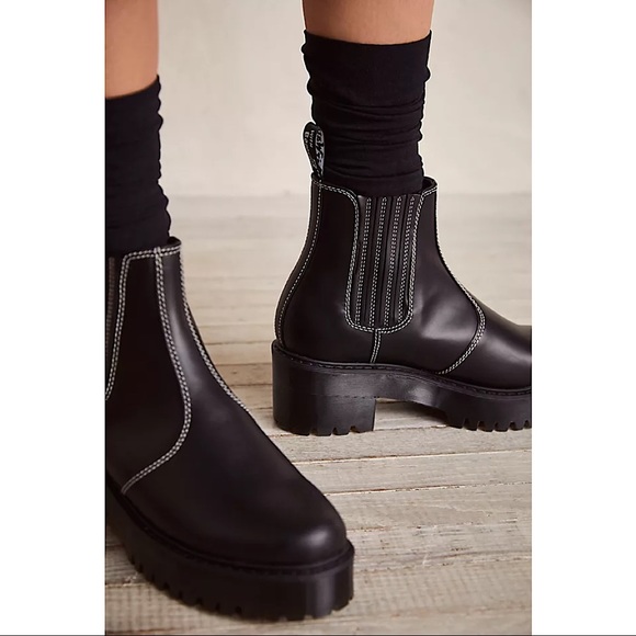 🔥🔥NEW Dr. Martens Rometty Contrast Stitch Atlas Platform Chelsea Leather Boots - Picture 8 of 11